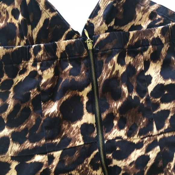 Leopard Cheetah Print Mini Strapless Dress - Picture 3 of 8